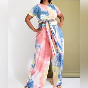 Wrap top with palazzo pants